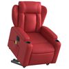 vidaXL Sill&oacute;n de majaje elevable el&eacute;ctrico cuero artificial rojo