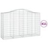 vidaXL Cestas gaviones 11 uds forma de arco hierro 200x50x120/140 cm