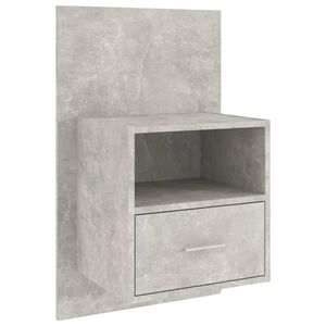 vidaXL Mesita de noche de pared color gris hormig&oacute;n