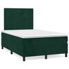 vidaXL Cama box spring colch&oacute;n y LED terciopelo verde oscuro 120x190cm