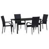 vidaXL Conjunto de Comedor de Jard&iacute;n 5 pcs Negro