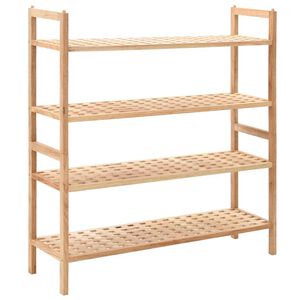 vidaXL Zapatero de madera maciza de nogal 69x26x81 cm