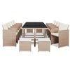 vidaXL Set comedor de jard&iacute;n 15 piezas y cojines rat&aacute;n sint&eacute;tico beige