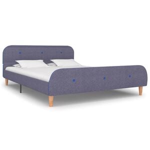 vidaXL Estructura de cama sin colch&oacute;n de tela gris claro 135x190 cm
