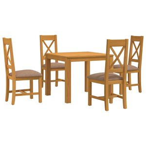 vidaXL Conjunto de comedor 5 uds. Gris Madera de Roble S&oacute;lido