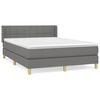 vidaXL Cama box spring con colch&oacute;n tela gris oscuro 140x200 cm