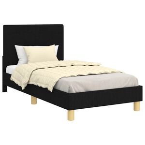 vidaXL Cama para niños con cabecero Negro 80 x 160 cm tela