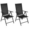 vidaXL Set mesa y sillas de jard&iacute;n 3 pzas aluminio y textilene negro