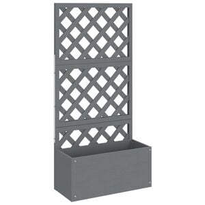 vidaXL Jardinera con enrejado gris WPC 65x33x135 cm