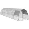 vidaXL Gallinero con techo 2,5x12x2,25 m acero galvanizado