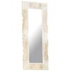 vidaXL Espejo de madera maciza de mango blanco 110x50 cm