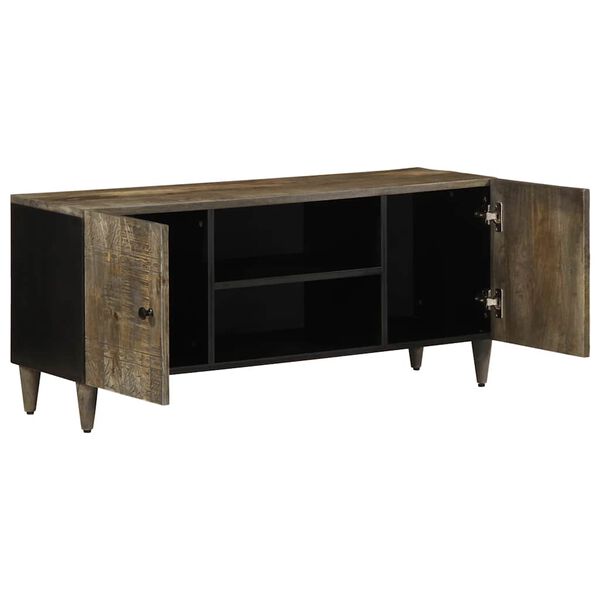 vidaXL Mueble de TV madera maciza de mango gris claro 105x33,5x46 cm