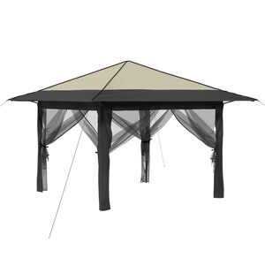 vidaXL Gazebo con 4 Paredes Laterales Crema y Antracita