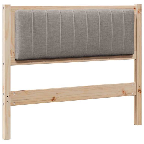 vidaXL Cabecero tapizado Marr&oacute;n 100 cm Madera de pino macizo
