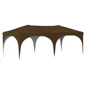 vidaXL Carpa Plegable para Fiestas 575 x 288 x 245 cm Gris topo