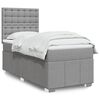 vidaXL Cama box spring con colch&oacute;n tela gris claro 90x200 cm