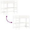 vidaXL Cama alta con escritorio madera maciza pino blanca 80x200 cm