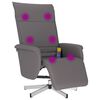 vidaXL Sill&oacute;n reclinable de masaje con reposapi&eacute;s cuero sint&eacute;tico gris