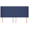 vidaXL Cabecero con orejas de tela azul 183x16x118/128 cm