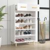 vidaXL Mueble zapatero madera contrachapada blanco brillo 60x35x105 cm