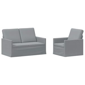 vidaXL Juego de Sof&aacute; 2 pcs Gris Claro Tela