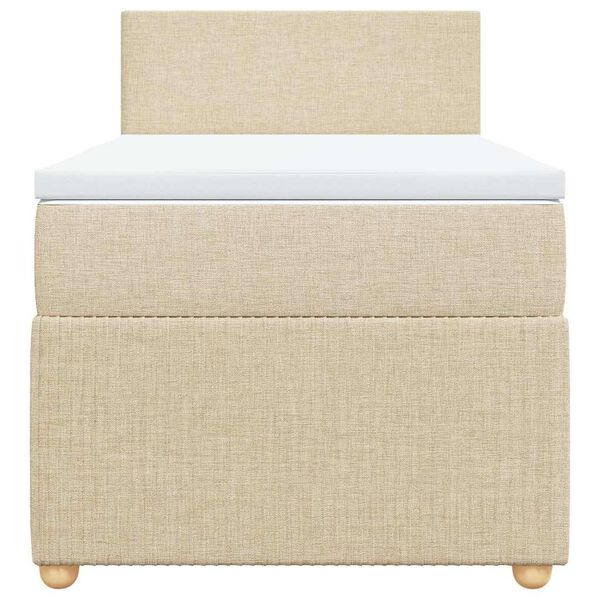 vidaXL Cama box spring con colch&oacute;n tela color crema 80x200 cm