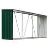 vidaXL Casetilla para le&ntilde;a acero galvanizado verde 330x84x152 cm