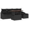 vidaXL Conjunto de sof&aacute;s de jard&iacute;n 6 pcs Negro rat&aacute;n sint&eacute;tico