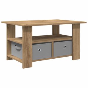 vidaXL Mesa de Caf&eacute; Roble artisan 77 x 55 x 42 cm Madera de ingenier&iacute;a