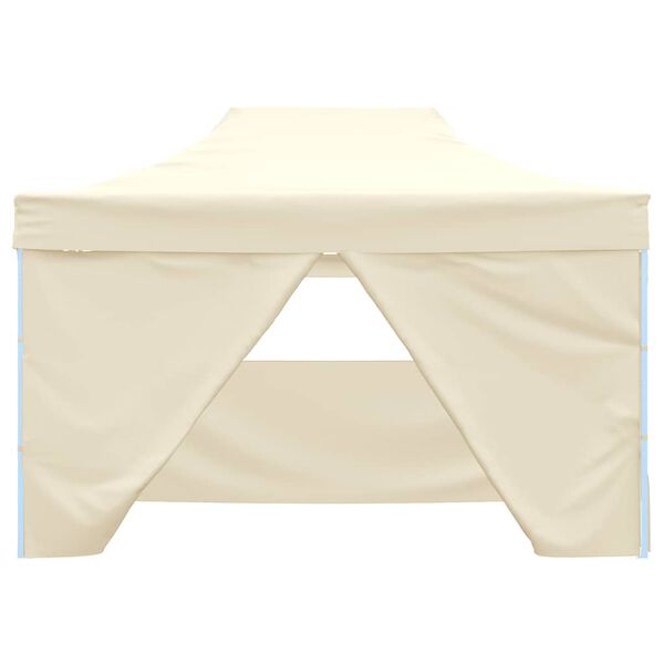 vidaXL Carpa plegable profesional con 4 paredes acero color crema 3x4m