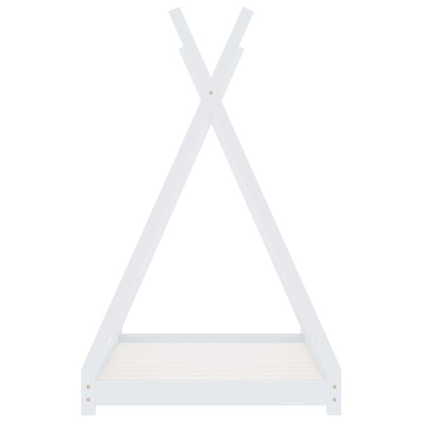 vidaXL Estructura de cama infantil madera maciza pino blanca 70x140 cm