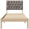 vidaXL Estructura de Cama con Cabecera Tapizada Marrón 75 x 190 cm