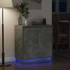 vidaXL Aparador LED con estante Gris Concreto 71 x 34,5 x 75 cm