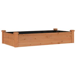 vidaXL Jardinera arriate forro madera maciza abeto marr&oacute;n 120x60x25 cm