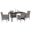 vidaXL Conjunto de Comedor de Jard&iacute;n 5 pcs Gris rat&aacute;n sint&eacute;tico