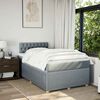 vidaXL Cama box spring con colch&oacute;n tela gris claro 120x200 cm