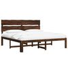 vidaXL Cama doble con cabecero ROSTOCK Marr&oacute;n Oscuro 200 x 200 cm