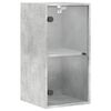 vidaXL Mueble de pared puertas de vidrio gris hormig&oacute;n 35x37x68,5 cm