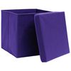 vidaXL Cajas de almacenaje con tapas 10 uds tela morado 32x32x32 cm
