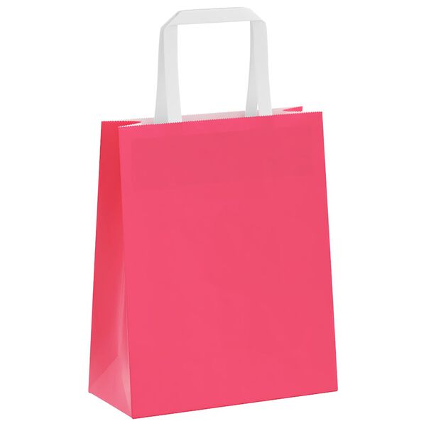 vidaXL Bolsas de papel con asas 50 uds rosa 18x8x22 cm