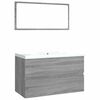 vidaXL Set de muebles de ba&ntilde;o madera contrachapada gris Sonoma