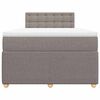 vidaXL Cama box spring con colch&oacute;n tela gris taupe 120x200 cm