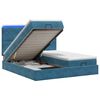 vidaXL Cama tipo otomana con colch&oacute;n y LED Azul oscuro 180 x 200 cm