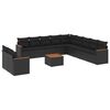 vidaXL Set de sof&aacute;s de jard&iacute;n 12 piezas cojines rat&aacute;n sint&eacute;tico negro