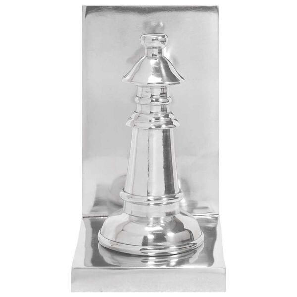 vidaXL Sujetalibros 2 pcs Plateado 11 x 12 x 19,5 cm Aluminio