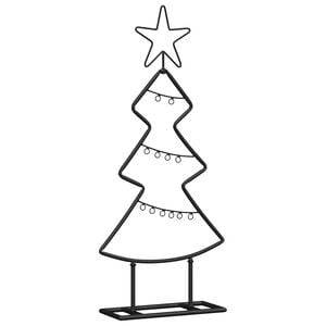 vidaXL &Aacute;rbol de Navidad de metal con soporte Negro 60 cm Acero