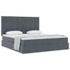 vidaXL Cama con almacenamiento Gris oscuro 200 x 200 cm Terciopelo