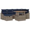 vidaXL Conjunto de sof&aacute; de jard&iacute;n 7 pcs Gris rat&aacute;n sint&eacute;tico