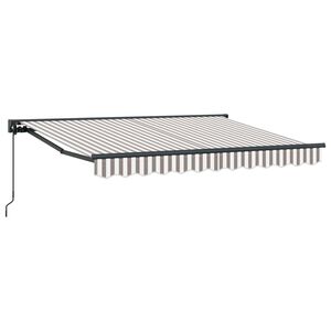 vidaXL Toldo manual 3 x 2,5 m Gris claro y blanco a rayas
