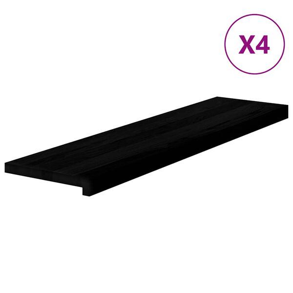 vidaXL Pelda&ntilde;os de escalera 4 uds madera maciza roble marr&oacute;n oscuro